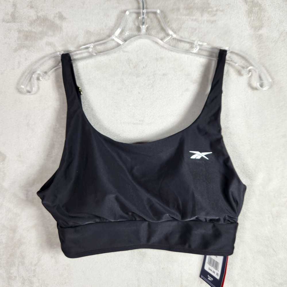 Reebok Sports Bra Womens Large Black Adjustable Straps Gym Workout Padded NWT